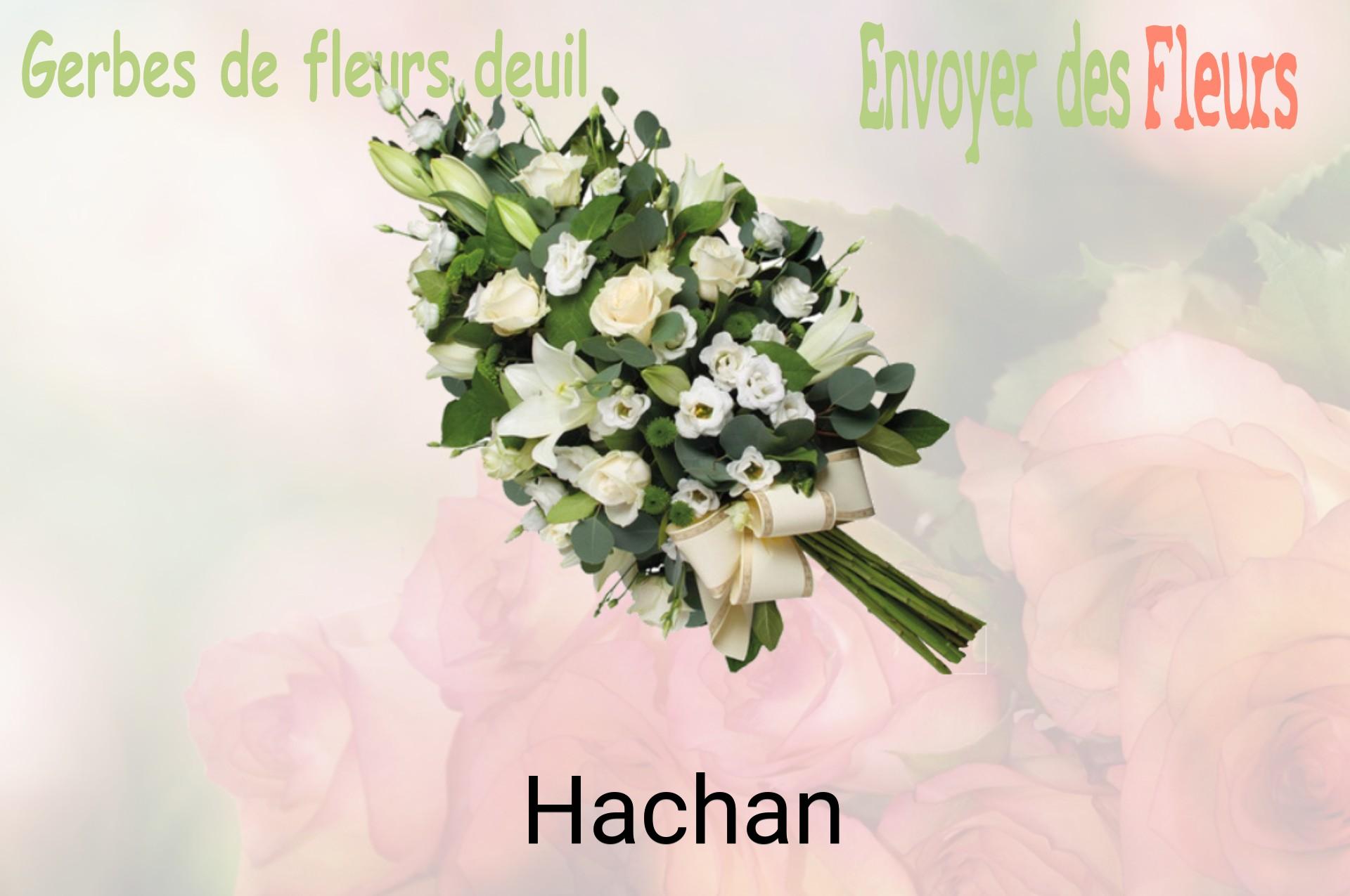 Gerbe de fleurs de deuil livrée à Hachan